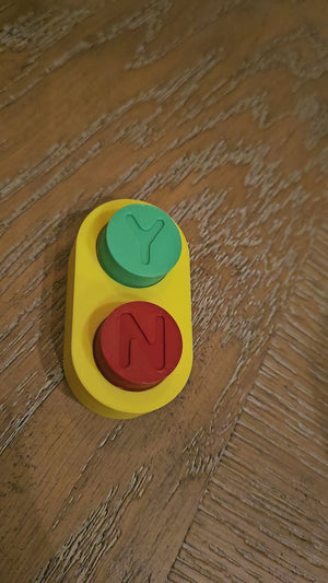 Yes/No Clicker Fidget Toy – Bluey-Inspired Interactive Decision Maker | ADHD & Autism Friendly by The Tween Space, 3D printed gift main product photo