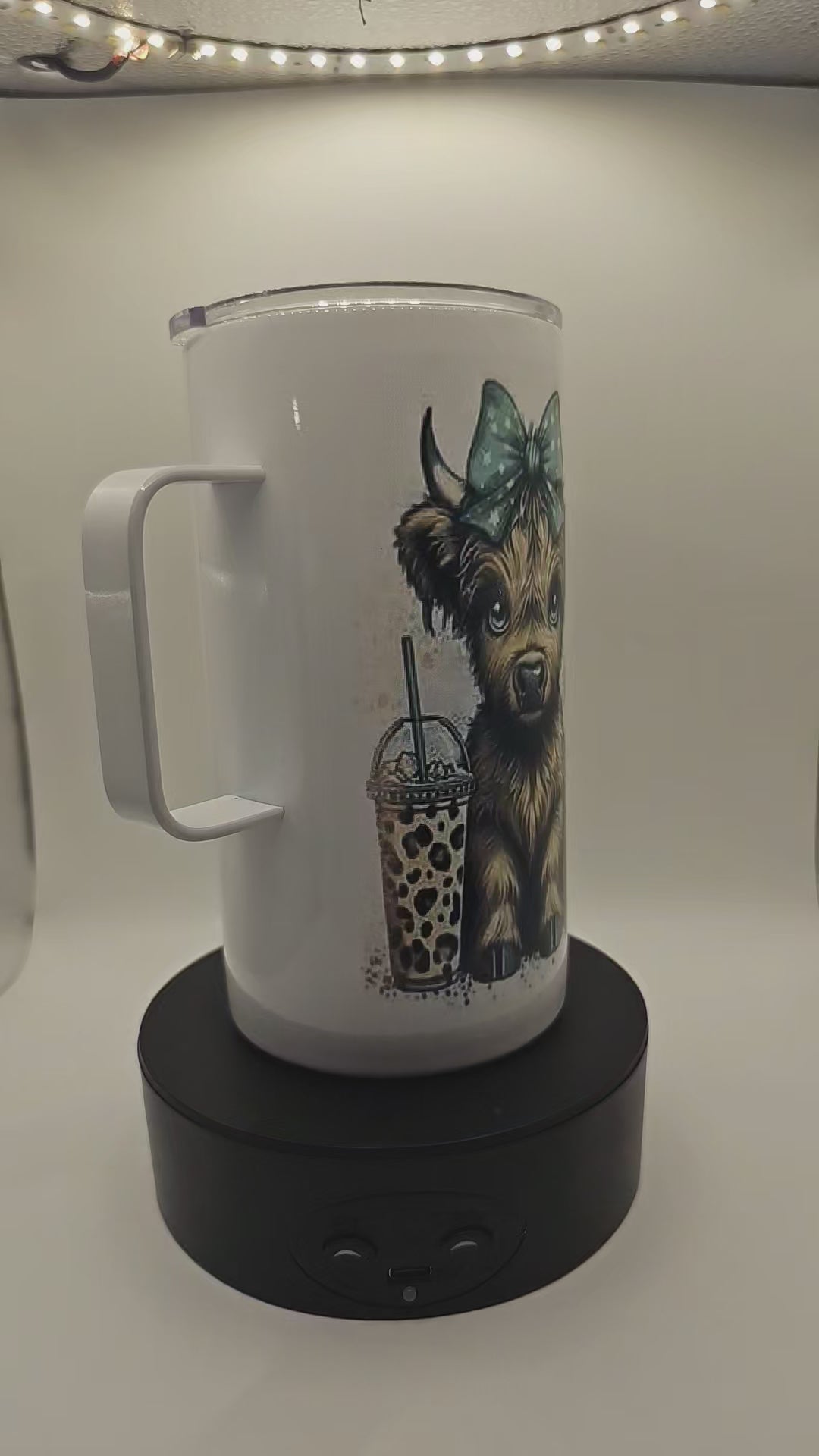 ADHD Highland Cow 20 oz Coffee Tumbler handmade by Orr'Iginal Creations in Mississippi
