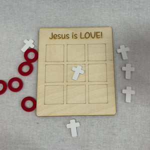 Jesus Is Love Tic Tac Toe Game by Poor Hog Customs, board games detail photo 2