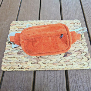 1970s Vintage Towel Crossbody Bum Bag, Retro Boho Fanny Pack, Handmade Terry Cloth Bag, Festival Crossbody Belt Bag, Upcycled Vintage Style by Maypop House Designs, natural
