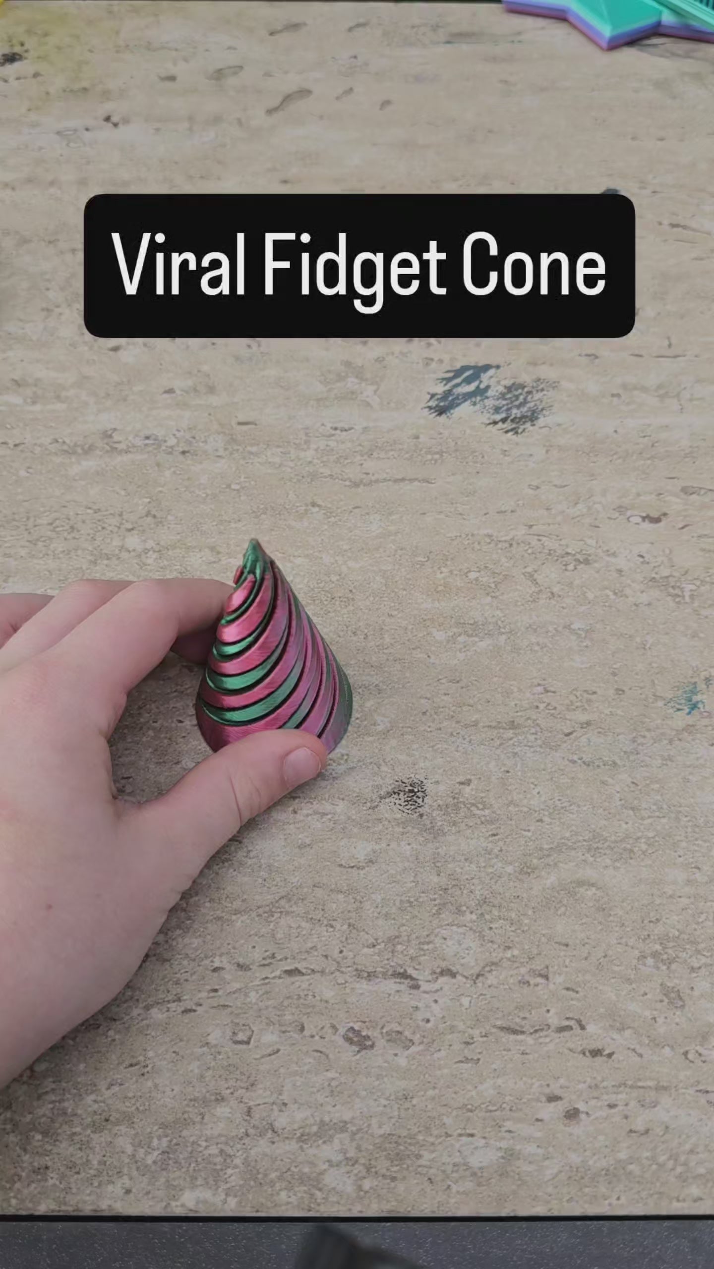 Swirl Cone Fidget Toy – Twisting Spiral Desk Fidget | Sensory Focus Tool for ADHD by The Tween Space, 3D printed gift main product photo