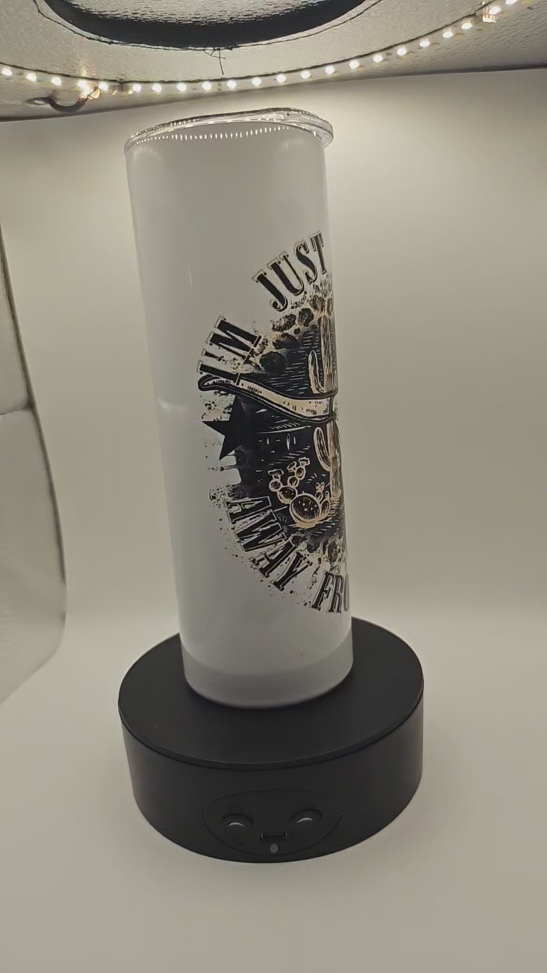 Just One Drink 20 oz Bull Skull Tumbler handmade by Orr'Iginal Creations in Mississippi