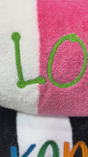 Personalized Embroidered Beach Towel by Poor Hog Customs, handmade bath and body detail photo 13