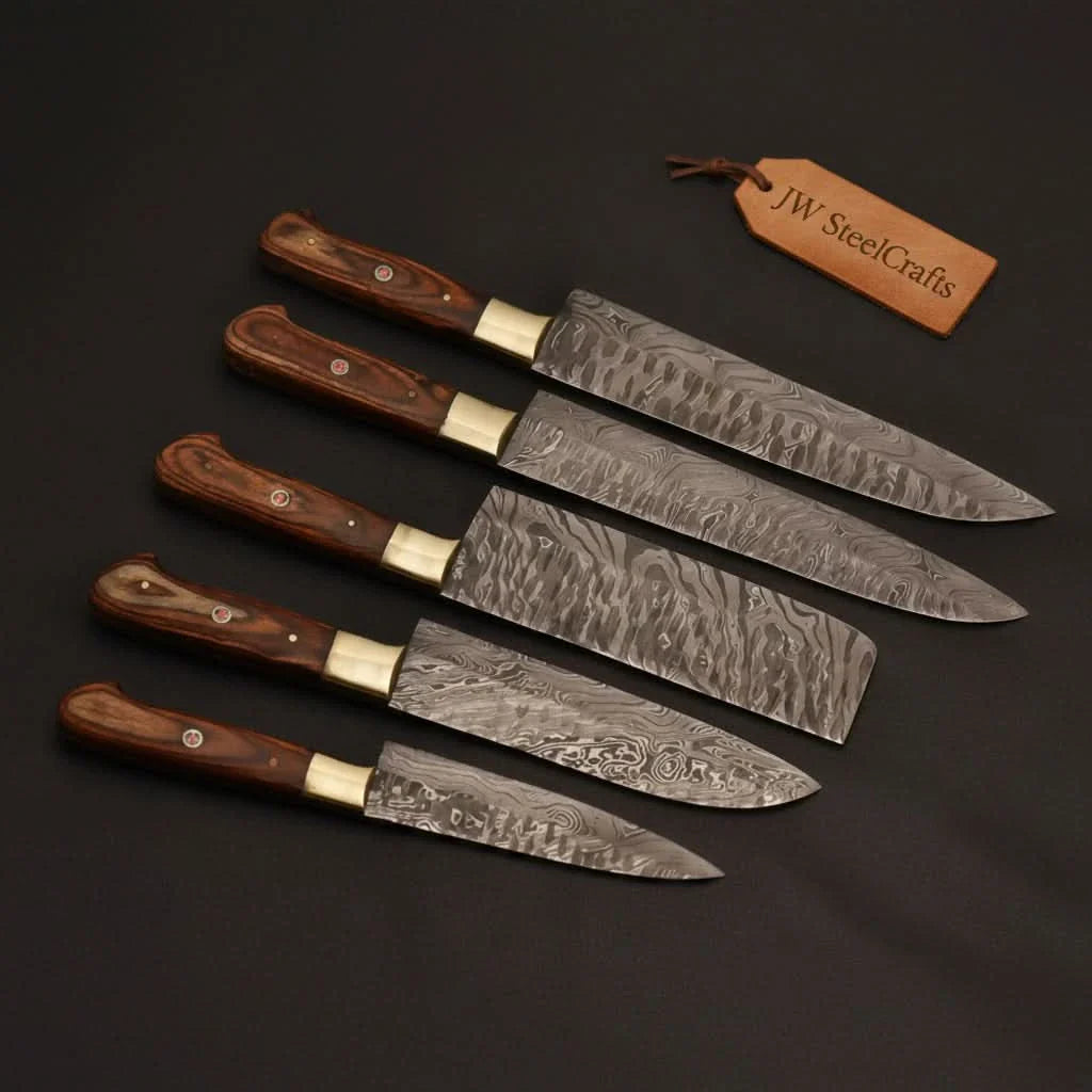 Custom Handmade Chef Knives Damascus Steel blades By JW SteelCrafts by JW SteelCrafts, Southern lifestyle apparel detail photo 3