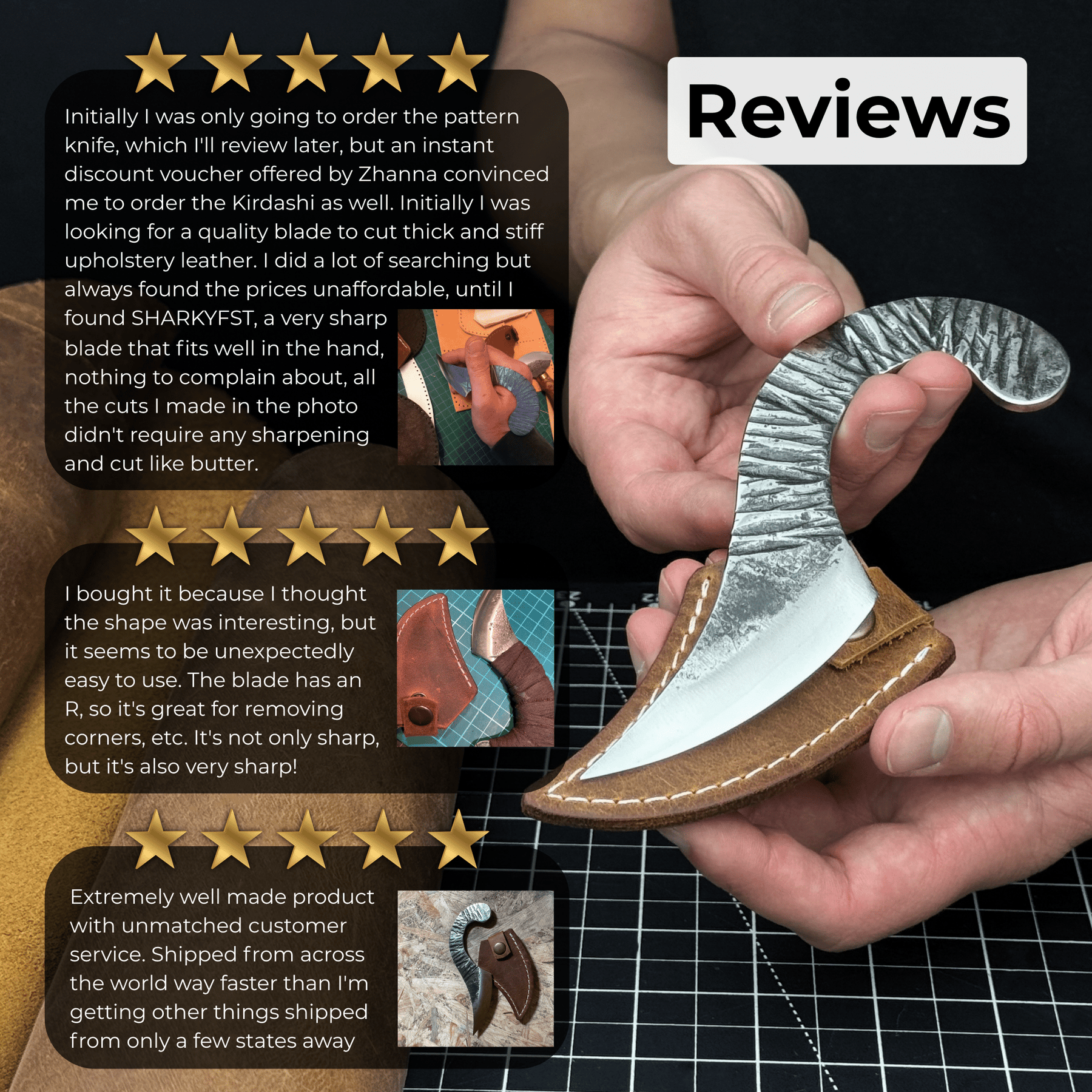 Professional Marking Knife Kiridashi, 15 cm (5.91 inches) detail view by Sharky Forged Steel Tools