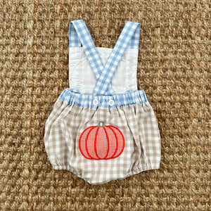 Little Pumpkin Sunsuit detail view by Seven Lantern Lane