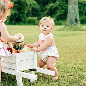 Little Pumpkin Sunsuit detail view by Seven Lantern Lane