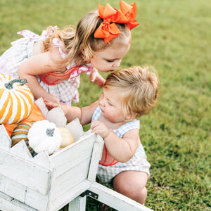 Little Pumpkin Sunsuit detail view by Seven Lantern Lane