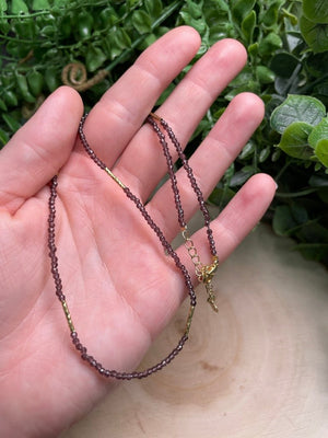 Purple Glass Crystal Choker Necklace by Copper Ashes