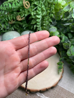 Purple Glass Crystal Choker Necklace detail view by Copper Ashes