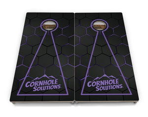 Glow Hole Black Backgound Cornhole Boards - Professional Tournament Series