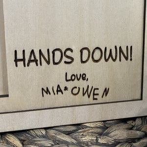 Best Daddy Hands Down Photo Frame by Poor Hog Customs, Southern home decor detail photo 9