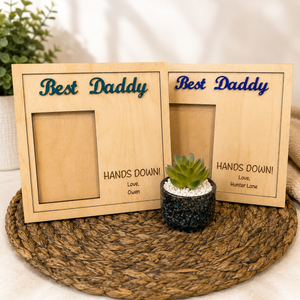 Best Daddy Hands Down Photo Frame by Poor Hog Customs, Southern home decor detail photo 6