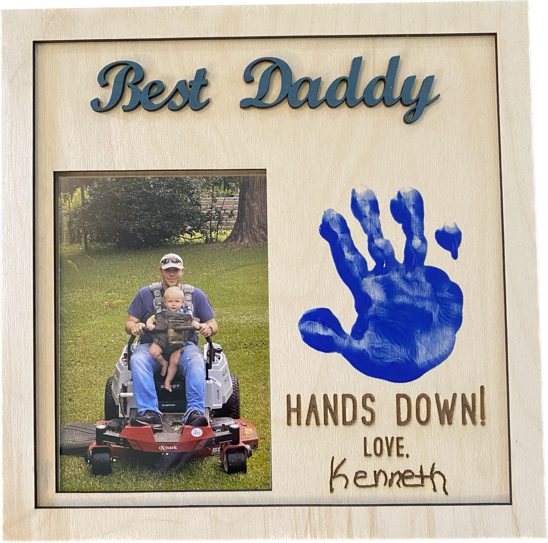 Best Daddy Hands Down Photo Frame by Poor Hog Customs, Southern home decor detail photo 3