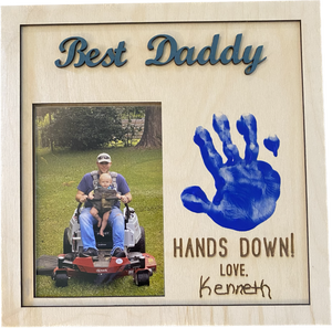Best Daddy Hands Down Photo Frame by Poor Hog Customs, Southern home decor detail photo 3
