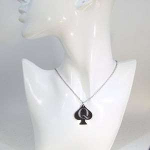 Queen of Spades Wooden Earrings | Card Suit Playing Card Jewelry detail view by Cate's Concepts, LLC