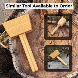Quiet 23 oz Wooden Mallet (Mallet Tool) detail view by Sharky Forged Steel Tools