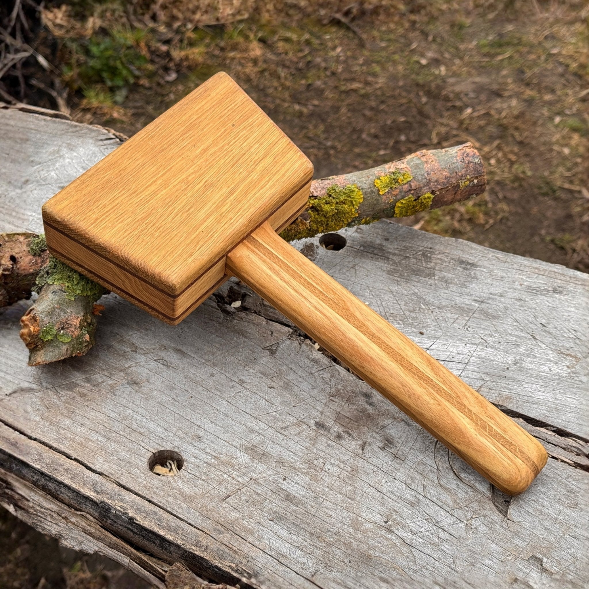 Quiet 23 oz Wooden Mallet (Mallet Tool) by Sharky Forged Steel Tools