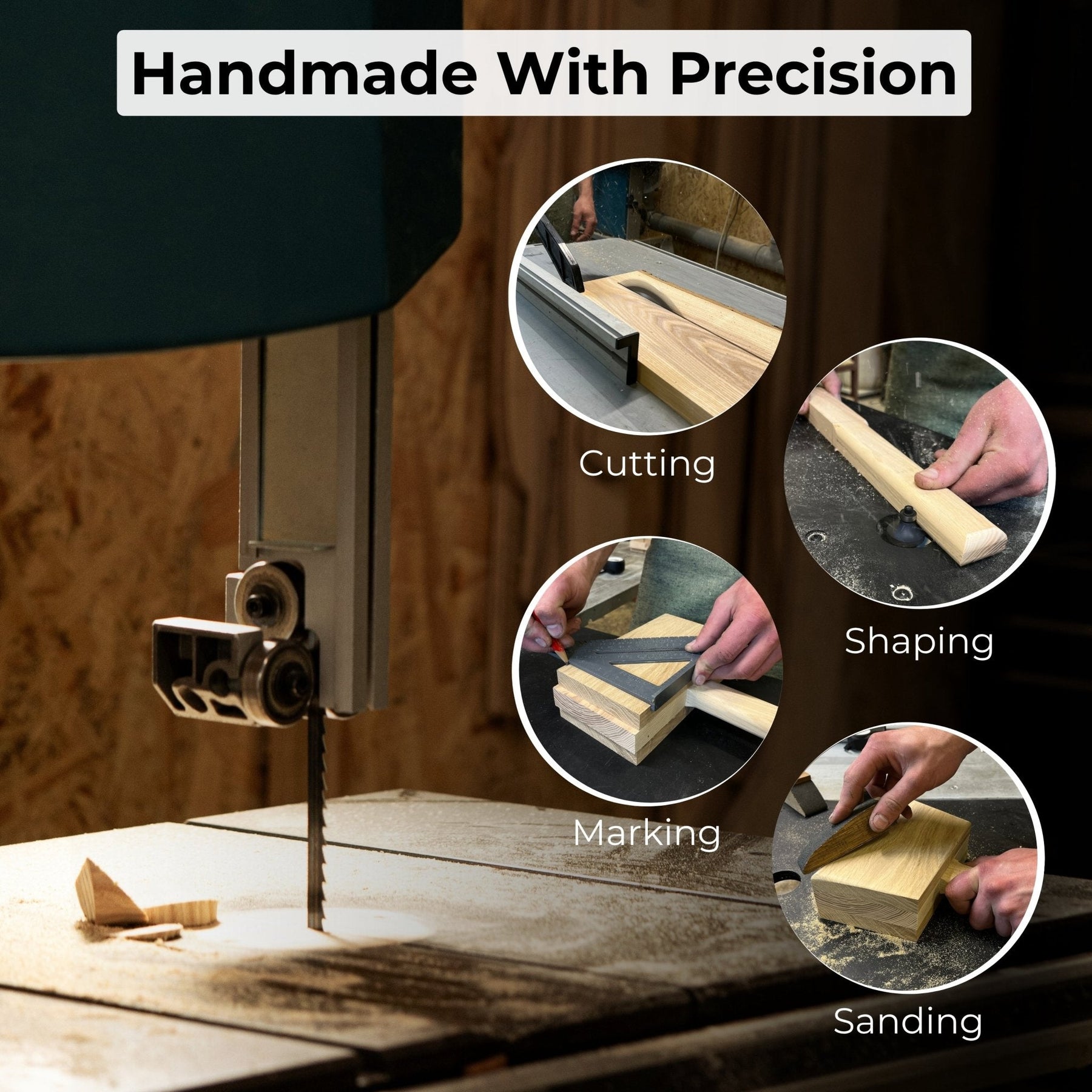 Quiet 35 oz Wooden Mallet (Mallet Tool) detail view by Sharky Forged Steel Tools