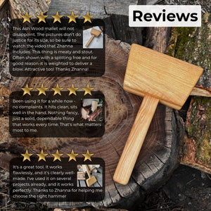 Quiet 35 oz Wooden Mallet (Mallet Tool) detail view by Sharky Forged Steel Tools