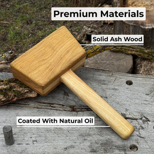 Quiet 35 oz Wooden Mallet (Mallet Tool) detail view by Sharky Forged Steel Tools