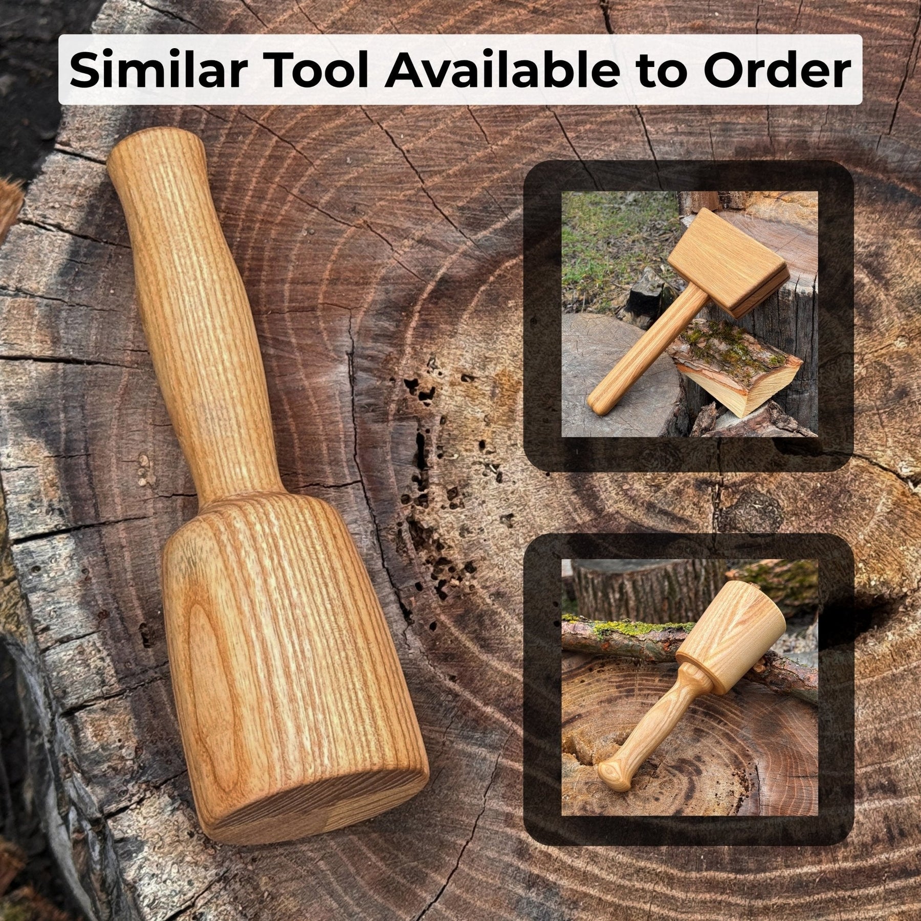 Quiet 7 oz. Wooden Mallet (Mallet Tool) detail view by Sharky Forged Steel Tools