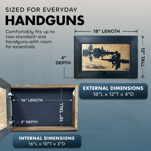 Rather Be Fishing Hidden Gun Safe - Handcrafted Gun Concealment Decor - Hidden Gun Shelf with Magnetic Lock for Quick Access - Hidden Wall Safe for Se by Bellewood Designs