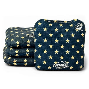 Distressed Stars/WTP - Pro Style REC Cornhole Bags – Regulation 6"x6" – Full Set of 8