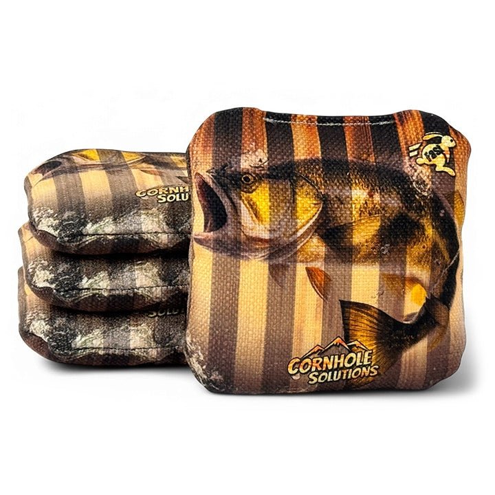 Fish/Rustic Stars - Pro Style REC Cornhole Bags – Regulation 6"x6" – Full Set of 8