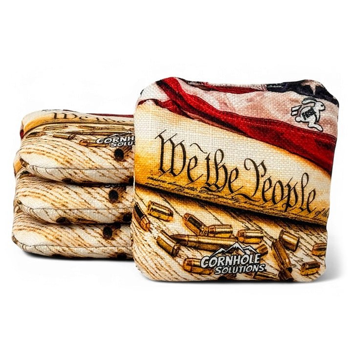 Distressed Stars/WTP - Pro Style REC Cornhole Bags – Regulation 6"x6" – Full Set of 8