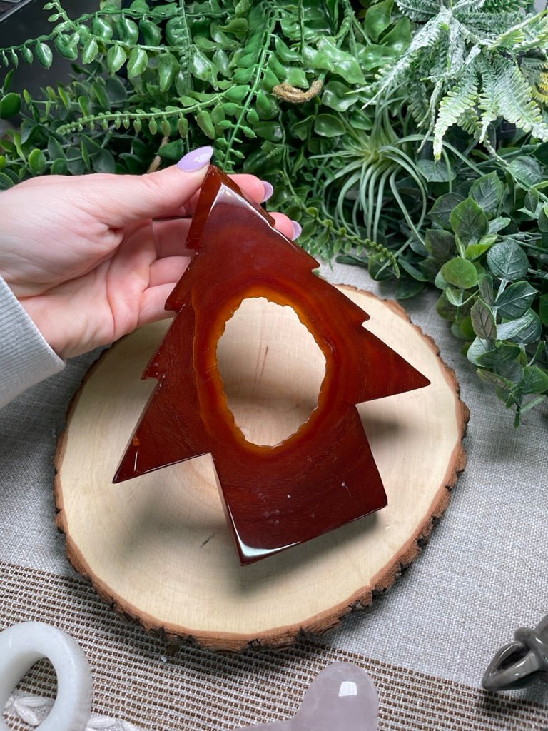 Red Druzy Agate Tree detail view by Copper Ashes