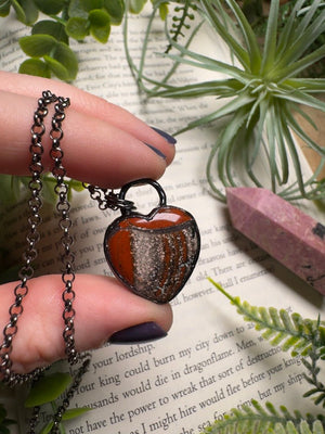 Red Jasper Heart Necklace by Copper Ashes