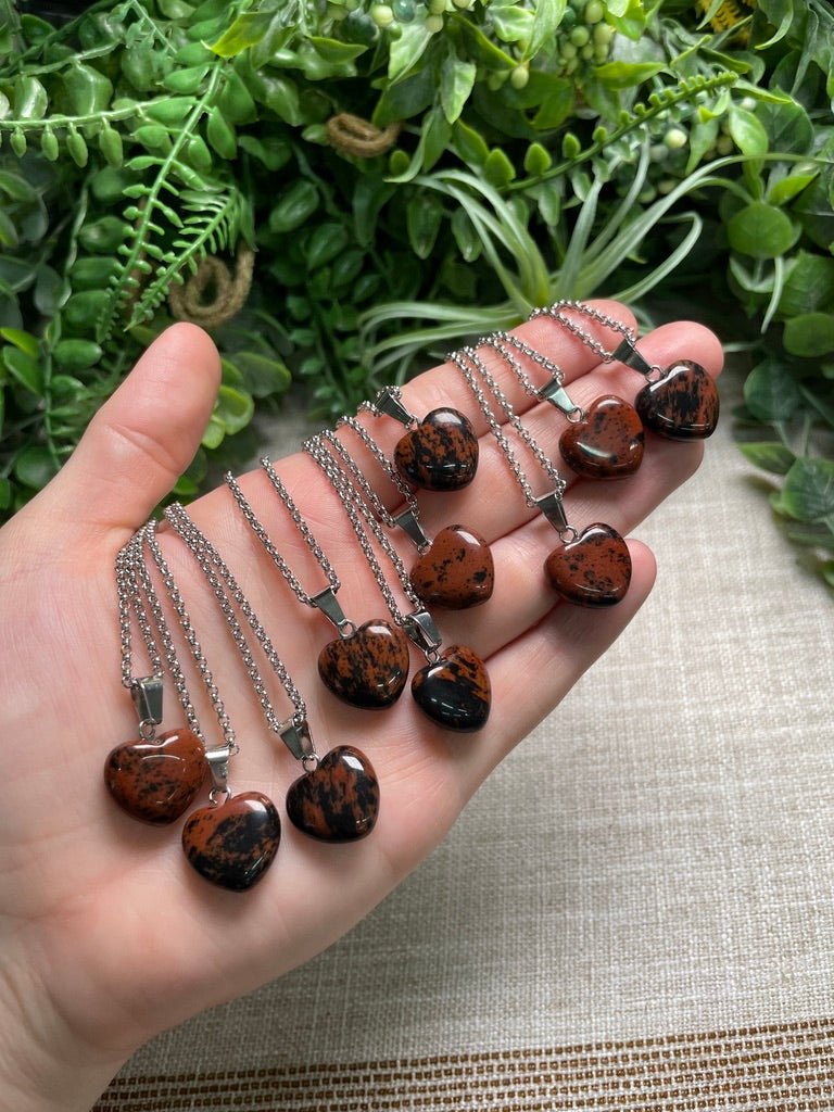 Red Obsidian Heart Necklace by Copper Ashes
