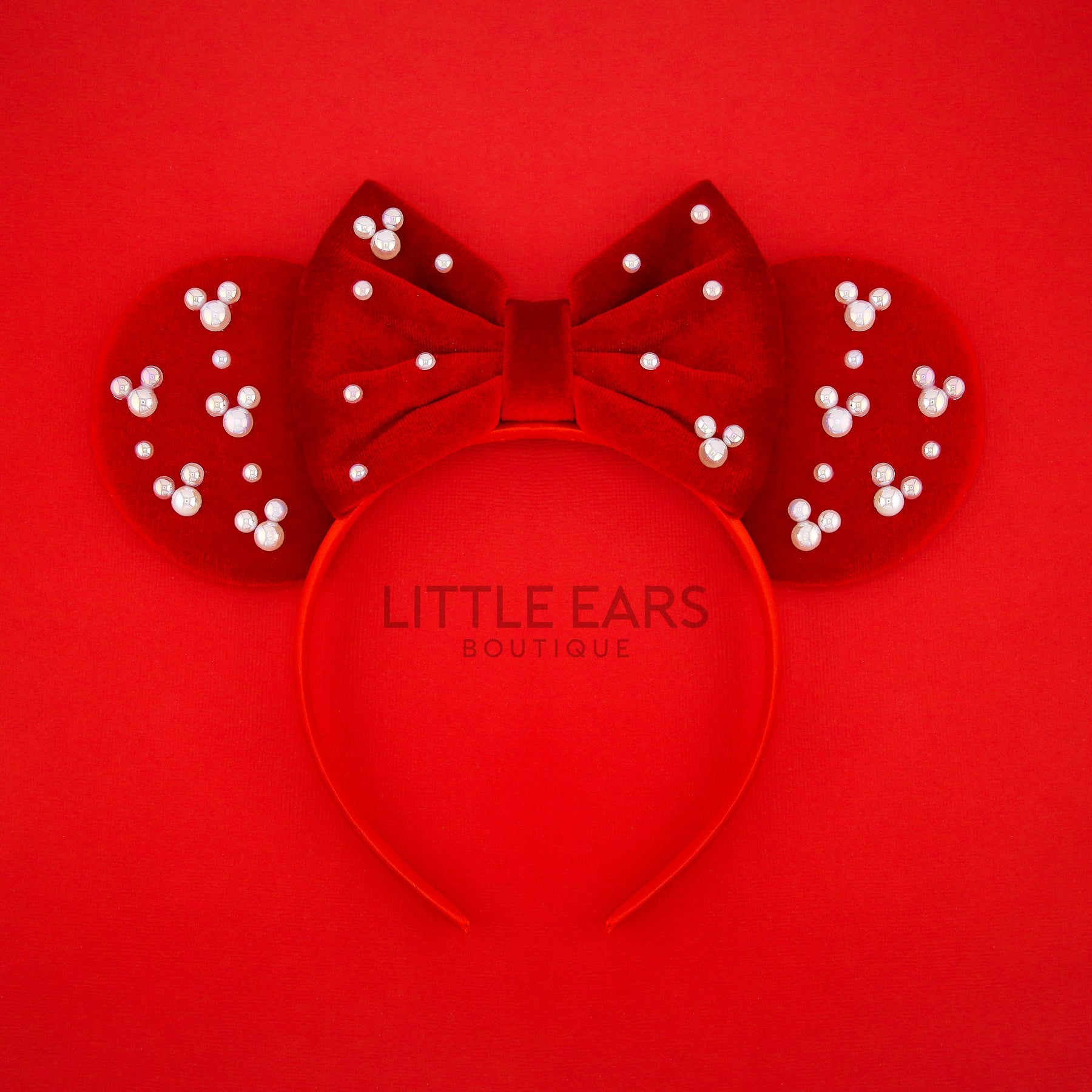 Red Pearls Ears by Little Ears Boutique, handmade jewelry main product photo