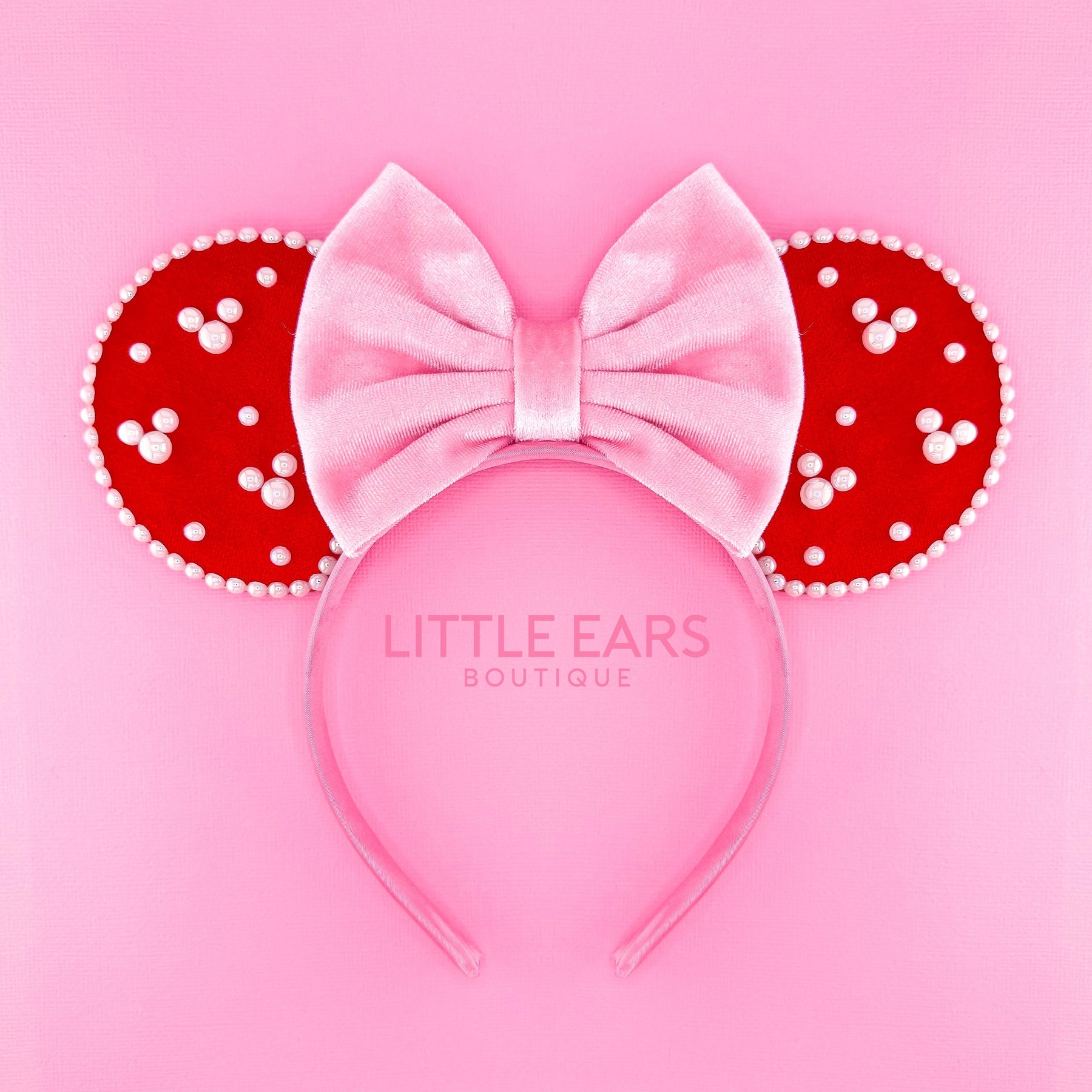 Red & Pink Pearls Ears by Little Ears Boutique, handmade jewelry main product photo