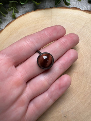 Red Tigers Eye Ring Size 7.5 by Copper Ashes