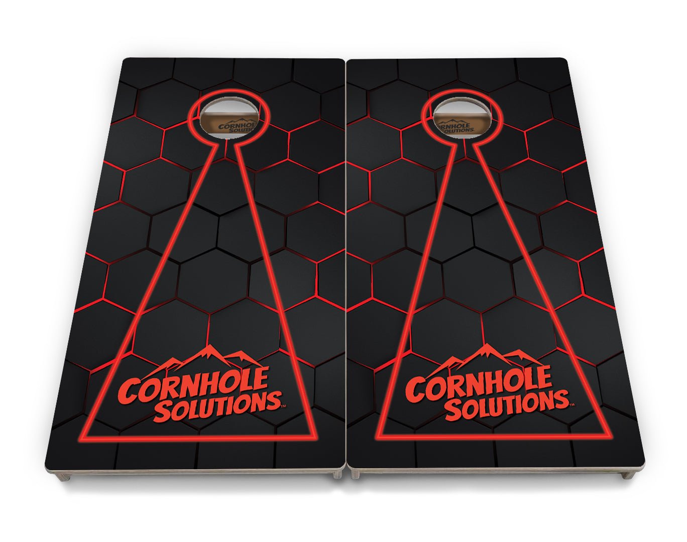 Glow Hole Black Backgound Cornhole Boards - Professional Tournament Series