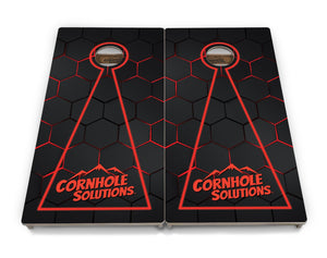 Glow Hole Black Backgound Cornhole Boards - Professional Tournament Series