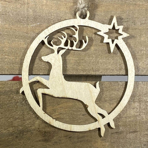 Reindeer Wooden Christmas Ornament | Rustic Holiday Decor by Cate's Concepts, LLC, Southern home decor detail photo 2