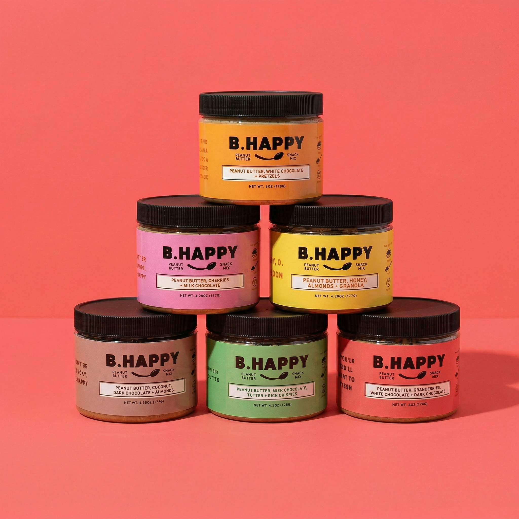 B. Happy! Sampler Pack by B. Happy Peanut Butter, Southern food gift main product photo