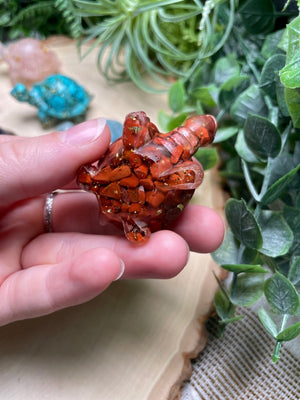 Resin Turtles with Crystal Chips detail view by Copper Ashes