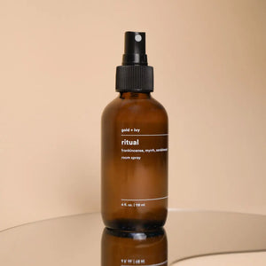 Ritual room spray by gold + ivy, scented candle detail photo 2