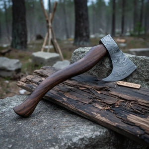 Handmade Damascus Steel Tomahawk Axe – Hand Forged Bearded Hatchet with Curved Hardwood Handle for Camping and Bushcraft | JW SteelCrafts by JW SteelCrafts, Southern lifestyle