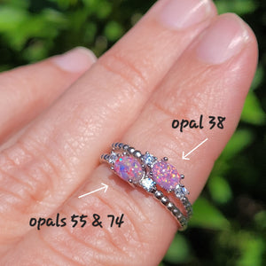 Stackable Memory Opal Ring Made w/ Cremation Ash, Dirt, Hair, or Sand by Cotton Street Art Company, handmade jewelry detail photo 3