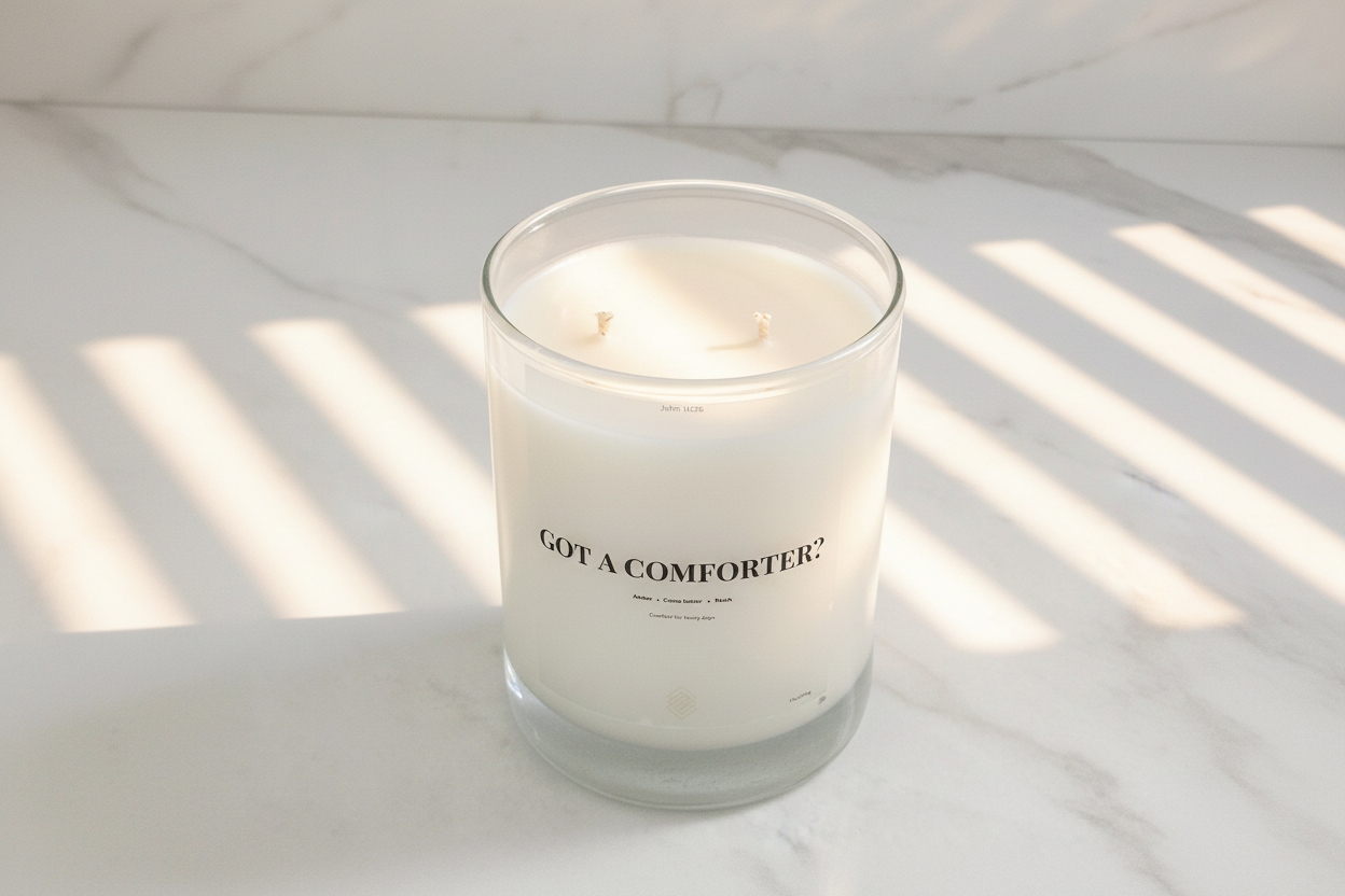 Got a Comforter? - Soy Wax Candle 10oz with Lid detail view by Michaelangelocandles