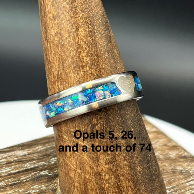 You are My Heart Memorial Ring - Titanium Band by Cotton Street Art Company, handmade jewelry detail photo 4