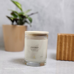 Favored - Soy Wax Candle 11oz with Lid by Michaelangelocandles, scented candle detail photo 3