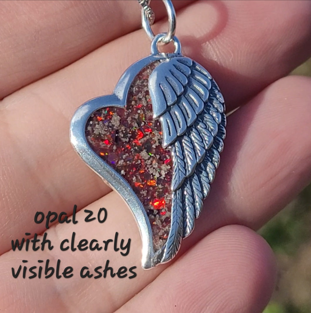 Wings of Love Memorial Pendant by Cotton Street Art Company, handmade jewelry detail photo 8
