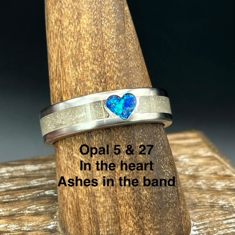 You are My Heart Memorial Ring - Titanium Band by Cotton Street Art Company, handmade jewelry detail photo 7