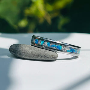 The Taz Opal and Ash Memorial Ring by Cotton Street Art Company, handmade jewelry main product photo